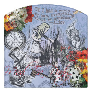 Alice nonsense curtain wonderland classic door sign