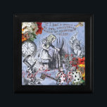 Alice nonsense curtain wonderland classic gift box<br><div class="desc">Alice's Adventures in Wonderland's original illustrations are in this gift, from Alice looking through the curtain, the Mad Hatter, and the White Rabbit. These images are from the original books, where they had a rabbit hole, the Mad Tea Party, and makes a wonderful gift for the Alice and for the...</div>
