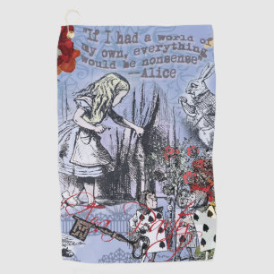 Alice nonsense curtain wonderland classic golf towel