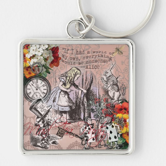 Alice nonsense curtain wonderland classic keychain (Front)