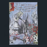 Alice nonsense curtain wonderland classic kitchen towel<br><div class="desc">Alice's Adventures in Wonderland's original illustrations are in this gift, from Alice looking through the curtain, the Mad Hatter, and the White Rabbit. These images are from the original books, where they had a rabbit hole, the Mad Tea Party, and makes a wonderful gift for the Alice and for the...</div>