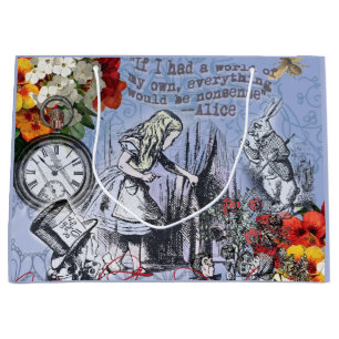 Alice nonsense curtain wonderland classic large gift bag