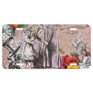 Alice nonsense curtain wonderland classic license plate