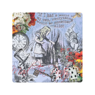 Alice nonsense curtain wonderland classic metal print