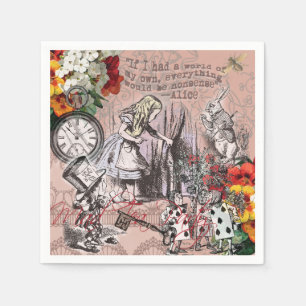 Alice nonsense curtain wonderland classic paper napkins