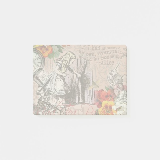 Alice nonsense curtain wonderland classic post-it notes (Front)