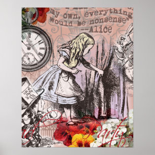 Alice nonsense curtain wonderland classic poster