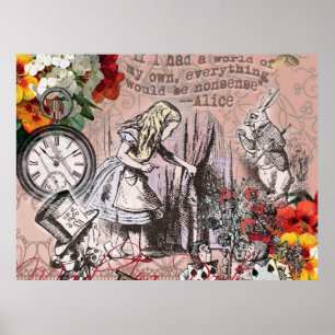 Alice nonsense curtain wonderland classic poster