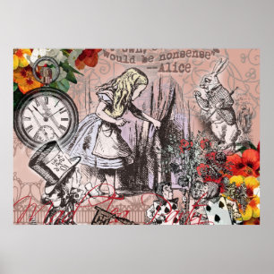 Alice nonsense curtain wonderland classic poster