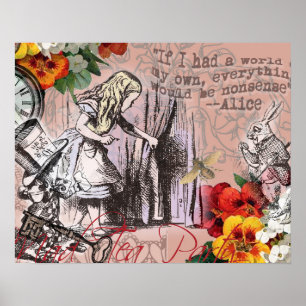 Alice nonsense curtain wonderland classic poster