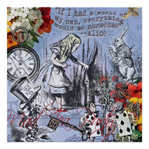 Alice nonsense curtain wonderland classic poster