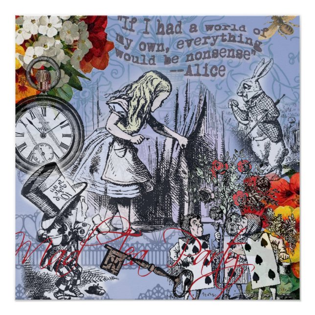 Alice nonsense curtain wonderland classic poster (Front)