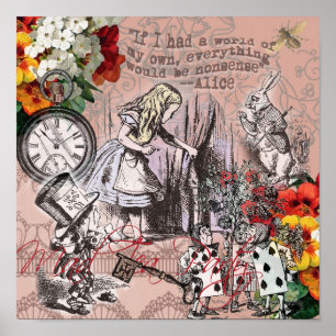 Alice nonsense curtain wonderland classic poster