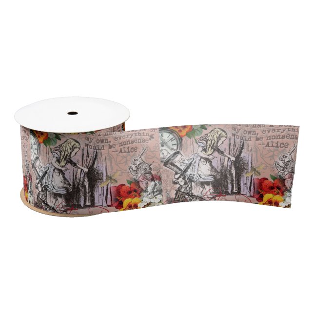 Alice nonsense curtain wonderland classic satin ribbon (Spool)