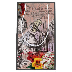 Alice nonsense curtain wonderland classic small gift bag