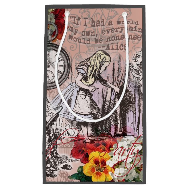 Alice nonsense curtain wonderland classic small gift bag (Front)