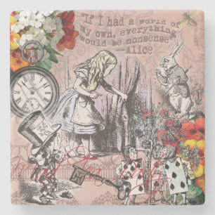 Alice nonsense curtain wonderland classic stone coaster