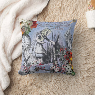 Alice nonsense curtain wonderland classic throw pillow