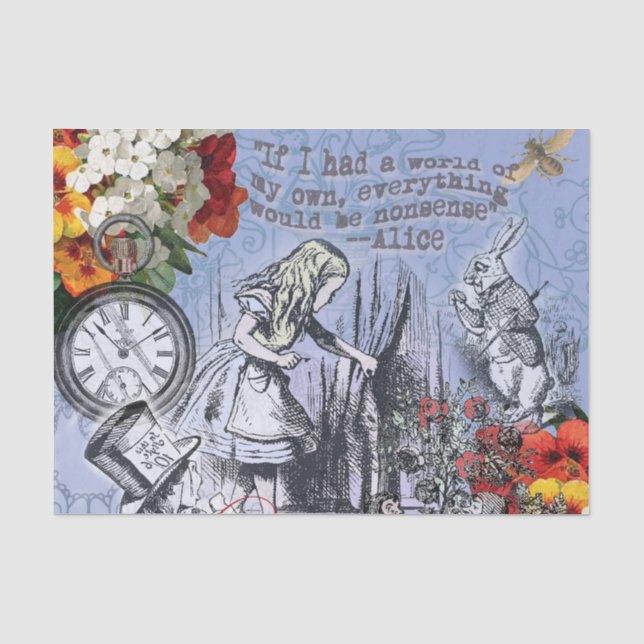 Alice nonsense curtain wonderland classic tissue paper (Front)