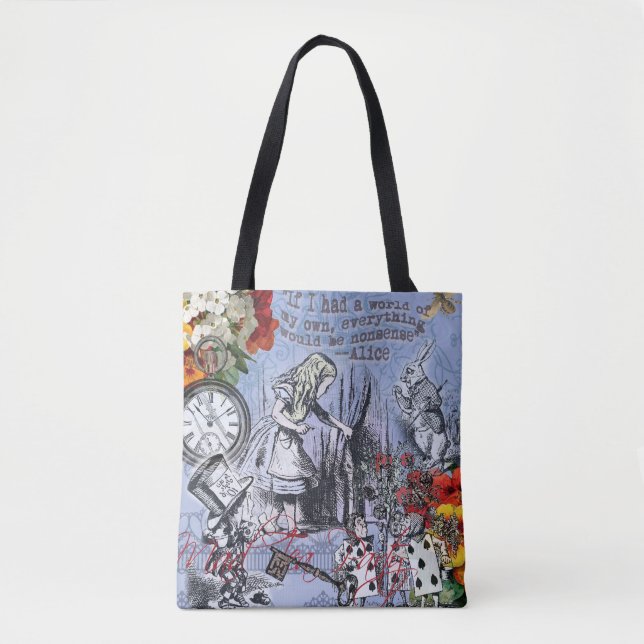 Alice nonsense curtain wonderland classic tote bag (Front)