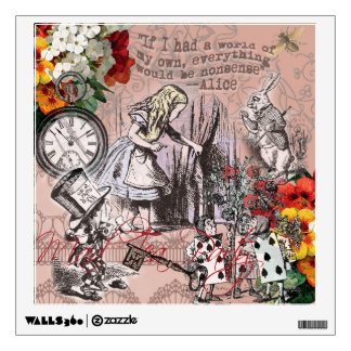 Alice nonsense curtain wonderland classic wall decal