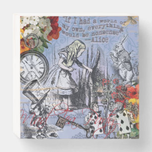 Alice nonsense curtain wonderland classic wooden box sign