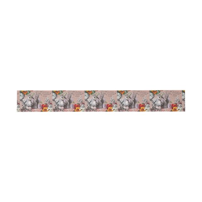 Alice nonsense curtain wonderland invitation belly band (Flat)
