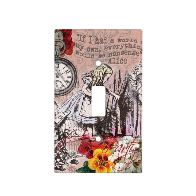 Alice nonsense curtain wonderland light switch cover (Front)