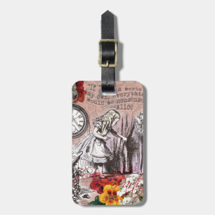 Alice nonsense curtain wonderland luggage tag