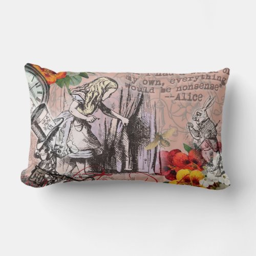 Alice nonsense curtain wonderland lumbar pillow