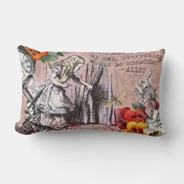 Alice nonsense curtain wonderland lumbar pillow (Front)
