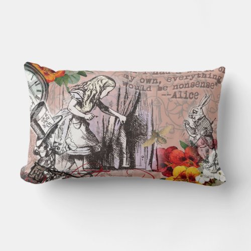 Alice nonsense curtain wonderland lumbar pillow