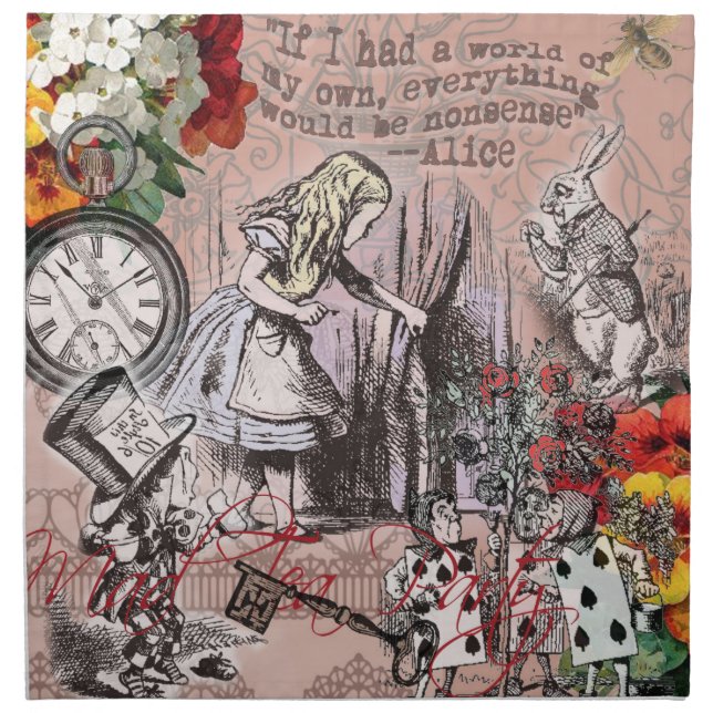 Alice nonsense curtain wonderland napkin (Front)