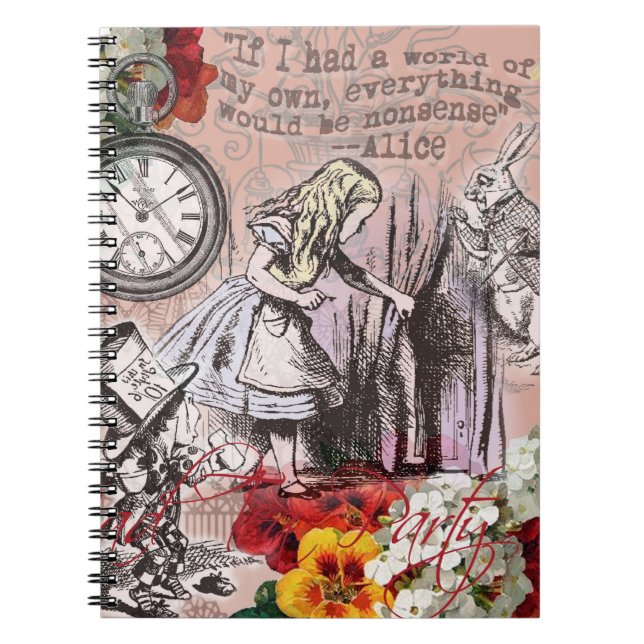 Alice nonsense curtain wonderland notebook (Front)