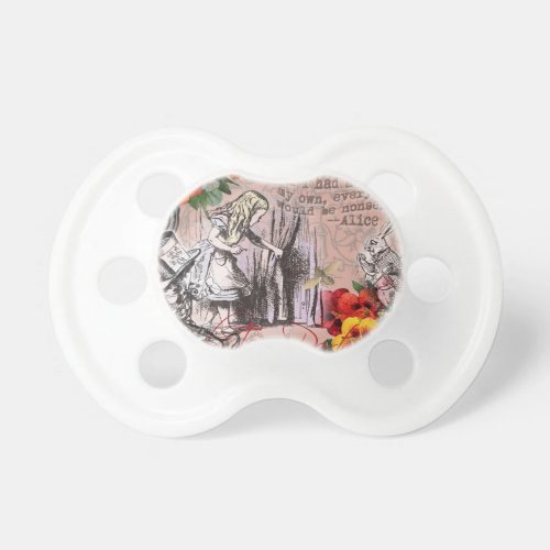 Alice nonsense curtain wonderland pacifier