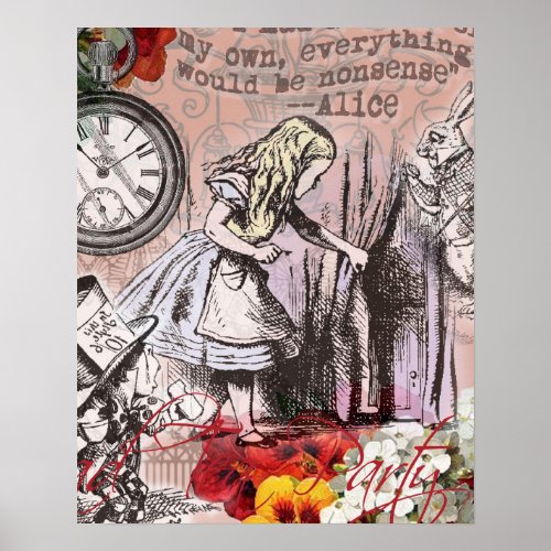 Alice nonsense curtain wonderland poster