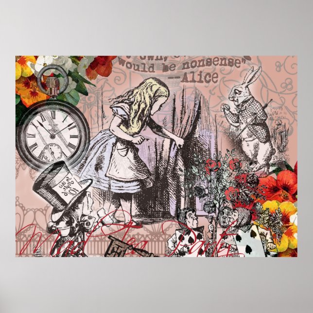 Alice nonsense curtain wonderland poster (Front)