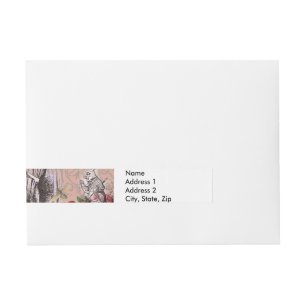 Alice nonsense curtain wonderland wrap around address label
