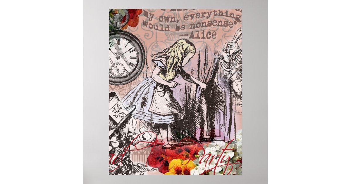 alice nonsense wonderland curtain poster | Zazzle