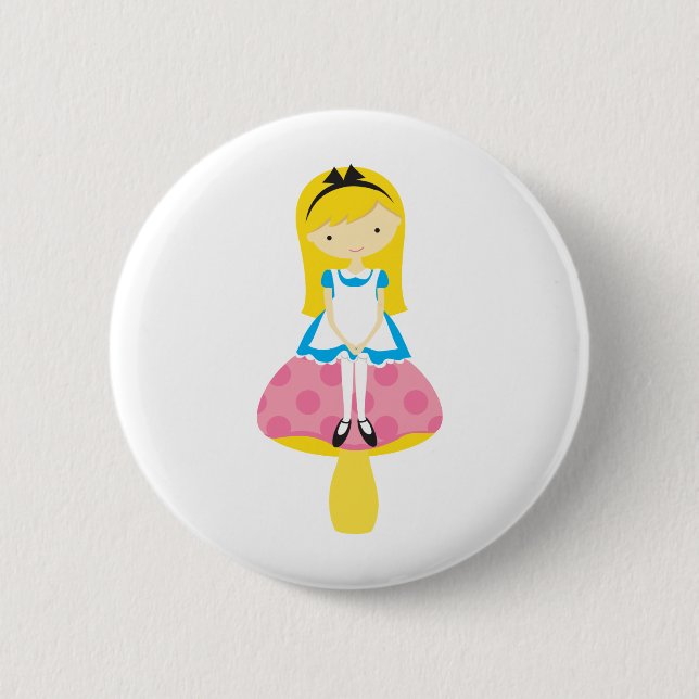 Alice on A Mushroom Button (Front)