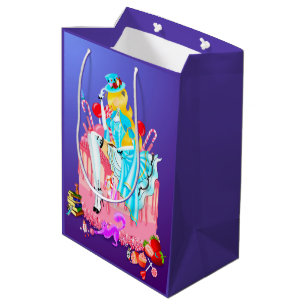 Alice on Birthday Cake wonderland art Gift Bag