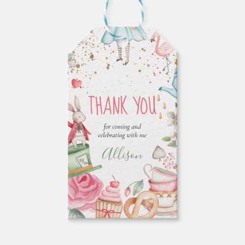 Alice Onederland Mad Tea Party Girl First Birthday Gift Tags