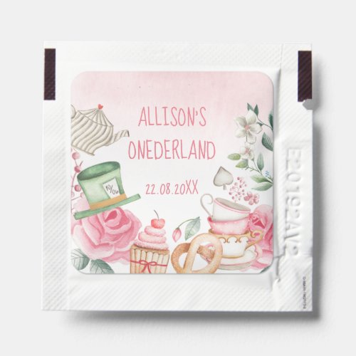 Alice Onederland Mad Tea Party Girl First Birthday Hand Sanitizer Packet