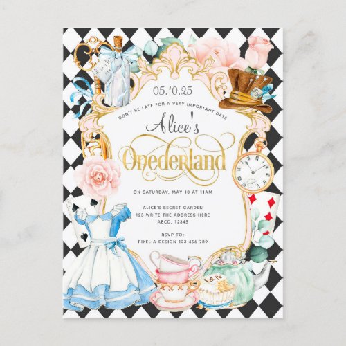 Alice Onederland tea party girl 1st birthday