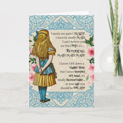 Alice over the hill birthday card _funny