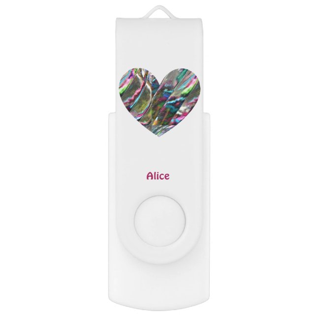 ALICE ~ Paua Shell Pattern ~ Flash Drive (Front Vertical)
