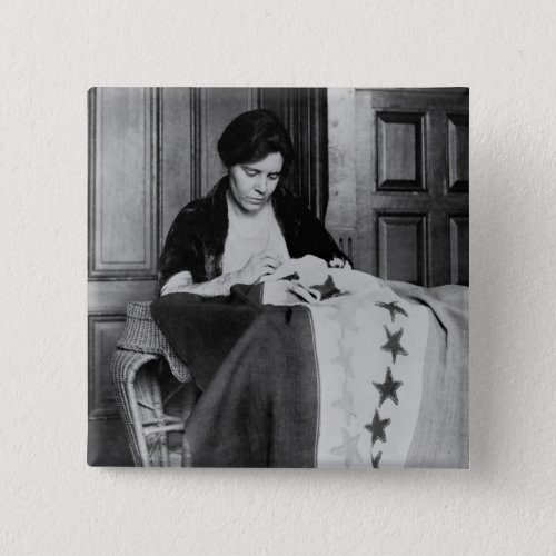 Alice Paul Sewing Suffrage Flag 1910s Button