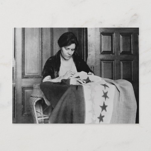 Alice Paul Sewing Suffrage Flag 1910s Postcard