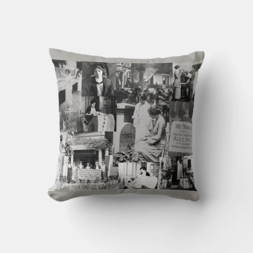 Alice Paul Suffrage Historical Photo Collage Throw Pillow