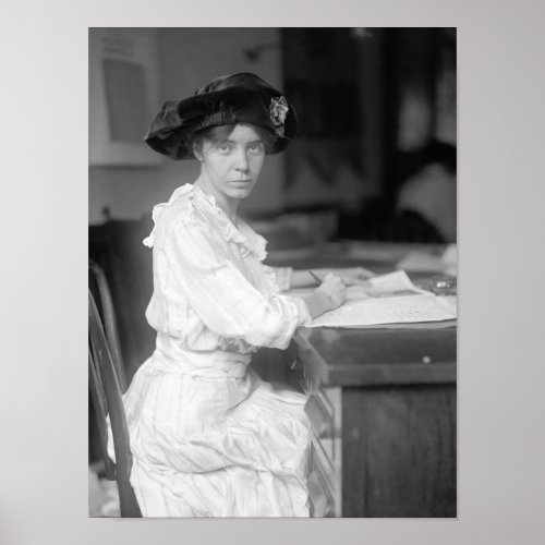 Alice Paul Writing At A Desk _ 1915 Poster